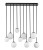 Lampa sufitowa TULIA 10xG9 Sigma 33491 łączy czarną oprawę z dziesięcioma białymi kulami w trzech rozmiarach. Model o szerokości 75 cm i wysokości 90 cm sprawdzi się nad stołem, wyspą kuchenną lub w wysokim salonie.