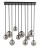 Lampa sufitowa TULIA 10xG9 Sigma 33490 łączy czarną oprawę z dziesięcioma dymionymi kulami w trzech rozmiarach. Model o szerokości 75 cm i wysokości 90 cm sprawdzi się nad stołem, wyspą lub w wysokim salonie.