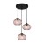 Lampa wisząca Italux PND-2940-3AS-BK-CF zachwyca trzema brązowymi kloszami z ryflowanego szkła. Kaskadowy układ, czarna oprawa i gwinty E27 tworzą efektowne oświetlenie nad stół, do salonu, jadalni lub wysokiego holu.