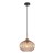 Lampa sufitowa PANSOL 1xE27 Italux zachwyca bursztynowym kloszem z ryflowanego szkła. Czarny przewód i mosiężna tuleja podkreślają jej nowoczesny wygląd. Doskonała nad stół, wyspę kuchenną, barek lub do sypialni.