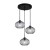 Lampa sufitowa PANSOL 3xE27 Italux zachwyca trzema dymionymi kloszami z ryflowanego szkła. Kaskadowy układ i czarne wykończenie podkreślają nowoczesny styl. Doskonała nad stół, do salonu, jadalni lub wysokiego holu.