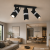 Czarna lampa sufitowa VIDAR 3xGU10 Milagro ma trzy ruchome reflektory ozdobione chromowanymi opaskami. Nowoczesna, geometryczna forma pasuje do salonu, kuchni, sypialni oraz wnętrz loftowych, industrialnych i minimalistycznych.