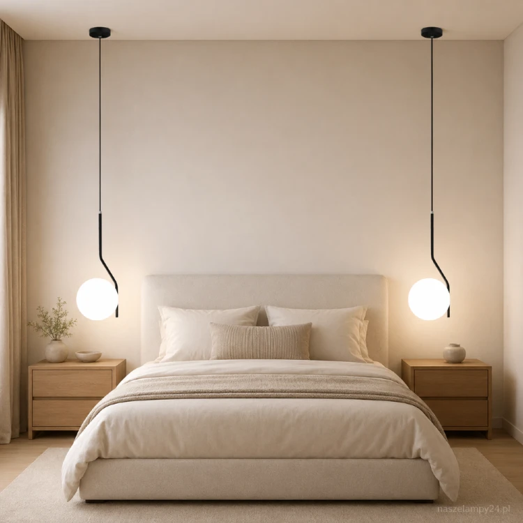 Czarna lampa sufitowa CARIMI z białą szklaną kulą to eleganckie oświetlenie do sypialni, salonu i jadalni. Model Italux PND-3300-1-BK ma wysokość do 100 cm, oprawkę E27 oraz charakterystycznie wygięty stelaż.