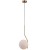 Lampa wisząca CARIMI Italux wyróżnia się białym zamkniętym kloszem typu Ball i armaturą w kolorze miodowego mosiądzu. Model ma 16 cm szerokości, wysokość do 100 cm, oprawkę G9 oraz stopień ochrony IP20