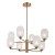 Elegancka lampa PERANO PND-4215-8A-HBR-SAT ma osiem kloszy z białego szkła opalowego oraz smukłe ramiona w kolorze mosiądzu. Osiem źródeł światła G9 do 5 W pomoże równomiernie oświetlić większe wnętrze.