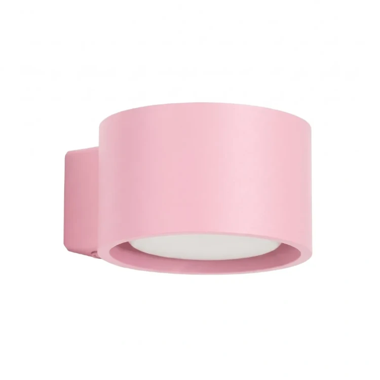 Kinkiet MODO Pink 1xGX53 Sollux SL.2465 to kompaktowa lampa ścienna w pastelowym kolorze różowym. Doskonale sprawdzi się przy łóżku w pokoju dziecięcym, sypialni lub garderobie. Wymiary oprawy: 10 × 12 × 6 cm.