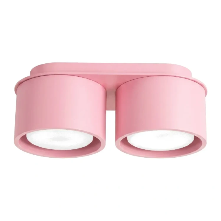 Plafon MODO Pink 2xGX53 Sollux SL.2467 to pastelowa lampa sufitowa do pokoju dziecięcego lub młodzieżowego. Dwa źródła światła zapewniają funkcjonalne oświetlenie, a kompaktowe wymiary lampy wynoszą 21 × 10 × 8 cm.