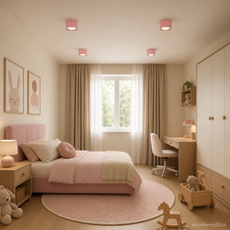Plafon MODO Pink Sollux to niewielka oprawa sufitowa do pokoju dziecka lub nastolatka. Cylindryczna forma i pastelowy róż pasują do bieli, beżu i jasnego drewna. Model SL.2466 posiada jedno gniazdo GX53. Żarówka nie jest dołączona.