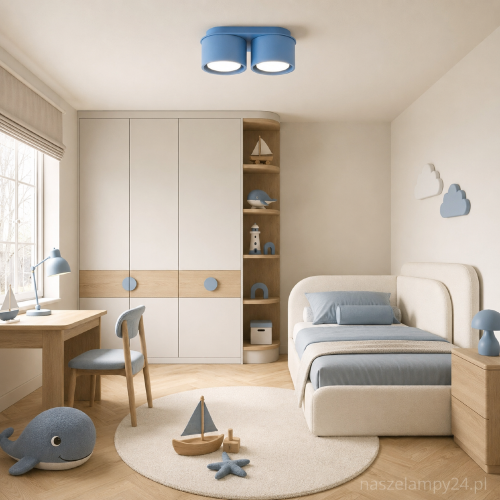 Plafon MODO 2xGX53 Blue Sollux SL.2487 to kompaktowa lampa sufitowa w modnym niebieskim kolorze. Dwa wymienne źródła GX53 pozwalają dobrać barwę światła. Model o długości 21 cm pasuje do pokoju dziecka, sypialni, przedpokoju i biura. Wybierz piękny model!