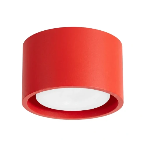 Lampa sufitowa MODO 1xGX53 czerwona Sollux SL.2478 to kompaktowy plafon o wymiarach 10 × 10 × 6 cm. Nowoczesna forma pasuje do pokoju młodzieżowego, przedpokoju, korytarza, garderoby, kuchni lub domowego biura.