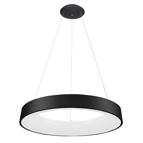 Lampa wisząca GIULIA Italux 5304-880RP-BK-3 to czarny ring LED o średnicy 80 cm. Moc 80W, strumień 4400 lm i ciepła barwa 3000K zapewniają funkcjonalne oświetlenie dużego salonu, jadalni lub kuchni.