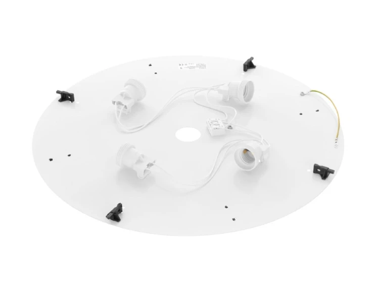 Lampa sufitowa CLEO Dąb Temar zachwyca drewnianą obręczą i mlecznym szklanym kloszem. Model 4×E27 można zamontować na suficie lub ścianie. Niski profil 8 cm doskonale sprawdzi się także w niewysokich pomieszczeniach.