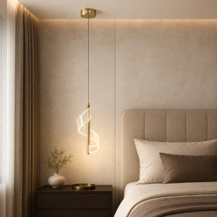 Nowoczesna lampa wisząca LED LARGO ML1041 w kolorze szczotkowanego złota. Moc 10W, strumień 900 lm i barwa 4000K zapewniają funkcjonalne światło. Szerokość 14 cm i regulacja 30–100 cm ułatwiają montaż w małym wnętrzu.
