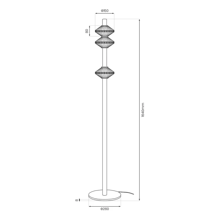 Lampa podłogowa ML2803 Milagro łączy złoty metal z dekoracyjnym szkłem. Trzy fasetowane klosze tworzą ciekawy wzór światła na ścianie. LED 19W zapewnia 1140 lm i ciepłą barwę 3000K. Eleganckie oświetlenie do salonu i sypialni.
