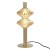 Złota lampka stołowa LED PADRE ML2801 Milagro z dwoma fasetowanymi kloszami. Moc 9W, 540 lm i ciepłe światło 3000K. Wysokość 38 cm. Tworzy dekoracyjne refleksy na ścianie i pięknie prezentuje się w salonie lub sypialni.