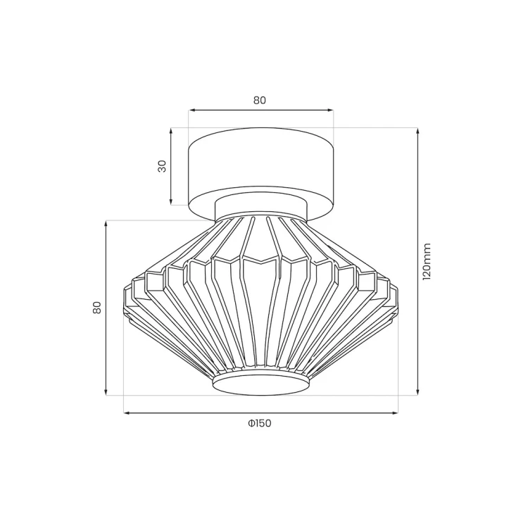 Złota lampa LED PADRE ML2795 może pełnić funkcję kinkietu lub plafonu. Dekoracyjny szklany klosz tworzy promieniste refleksy na ścianie i suficie. Model oferuje 6 W, 360 lm, ciepłe światło 3000 K i wymiary 15 × 15 × 12 cm.