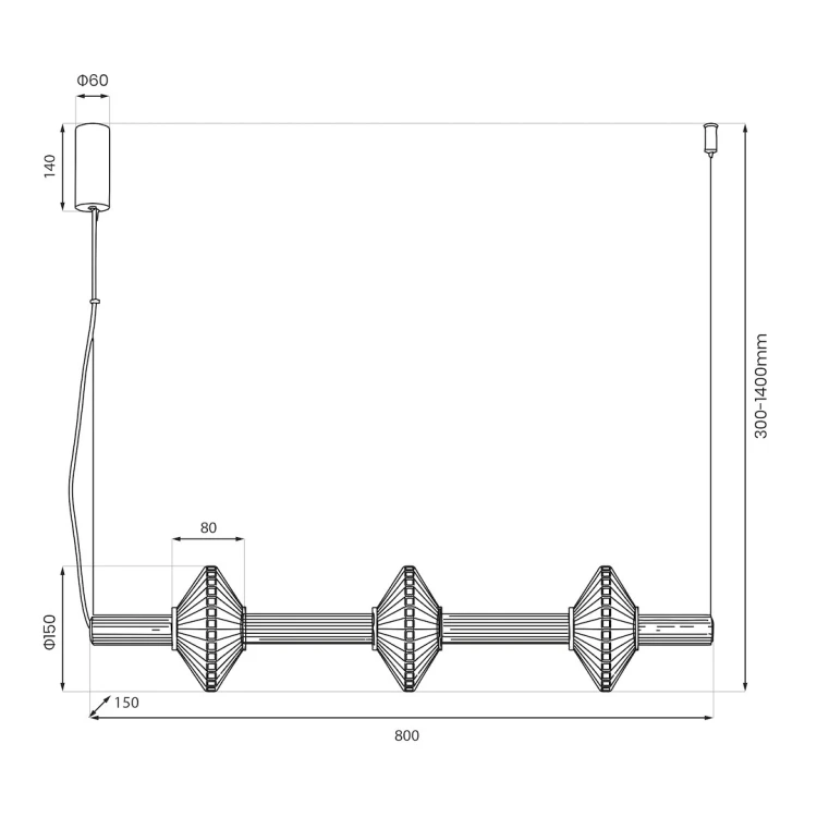 Czarna lampa nad stół PADRE ML2798 łączy trzy geometryczne klosze z energooszczędnym LED 18 W. Strumień 1080 lm i barwa 3000 K budują przytulny nastrój. Wysokość 30–140 cm można dopasować nad wyspą kuchenną, barkiem lub blatem.