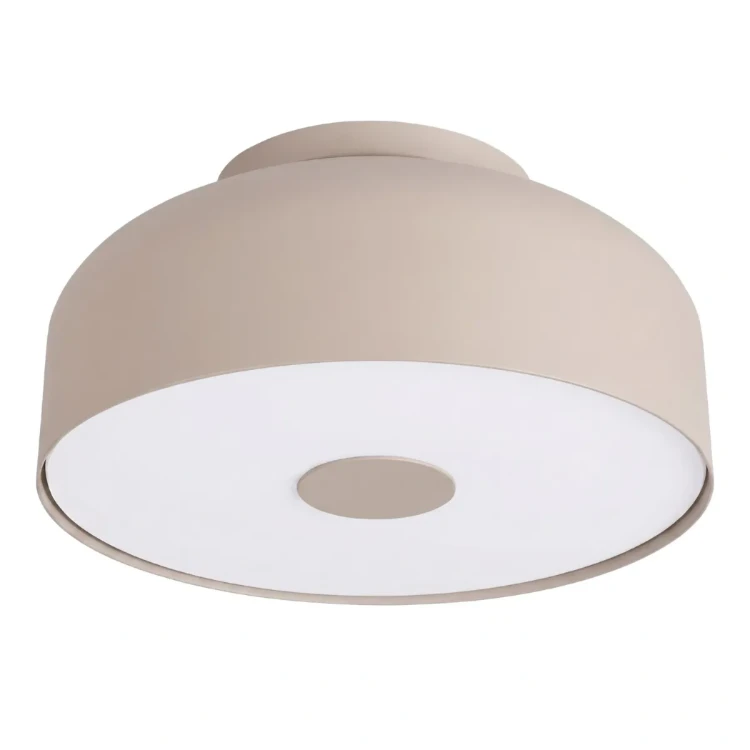 Plafon OMIQ taupe Sollux SL.2279 to okrągła lampa sufitowa o średnicy 30 cm. Cztery oprawki E27 zapewniają dobre oświetlenie salonu, sypialni, jadalni lub przedpokoju. Stonowany kolor taupe pasuje do wnętrz nowoczesnych i minimalistycznych.