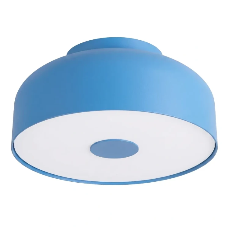 Plafon OMIQ błękitny Sollux SL.2287 to okrągła lampa sufitowa o średnicy 30 cm. Cztery oprawki E27 zapewniają dobre oświetlenie salonu, sypialni lub pokoju dziecka. Błękitny kolor wnosi do wnętrza świeżość i subtelny akcent.