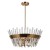 Lampa kryształowa ALTOYA PND-22450-5A-HBR to stylowe oświetlenie nad stół. Antyczny brąz, pięć opraw E14 i transparentne kryształowe pręty tworzą elegancką kompozycję do salonu, jadalni i wnętrz glamour.