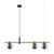 Lampa z dymionymi kulami Italux PND-5225-3-BK-SG ma trzy oprawki G9 i podłużną konstrukcję o długości 91,5 cm. Połączenie czerni, złota i szkła tworzy efektowne oświetlenie nad stół w jadalni lub wyspę kuchenną.