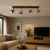 Plafon COLETTA SPL-90110-4 to cztery regulowane reflektory z drewnianymi detalami i czarnymi kloszami. Montowana przy suficie lampa Italux sprawdzi się także w niższych pomieszczeniach. Źródło światła: 4xE14 LED do 4 W.