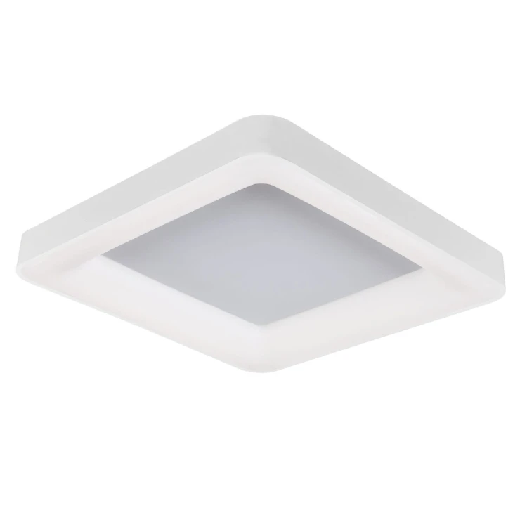 Biały plafon GIACINTO 50W LED Italux ma kwadratową formę 60 × 60 cm i niski profil 6 cm. Zapewnia 2750 lm, ciepłą białą barwę światła oraz możliwość ściemniania. Idealny do salonu, sypialni, kuchni lub gabinetu.