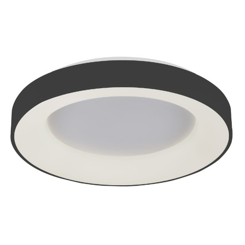 Lampa sufitowa GIULIA Italux to czarny, okrągły plafon LED 40W o strumieniu 2200 lm i ciepłej barwie 3000K. Nowoczesne oświetlenie do salonu, sypialni, kuchni lub przedpokoju. Wyprzedaż: 671 zł zamiast 774 zł. Ostatnie sztuki!