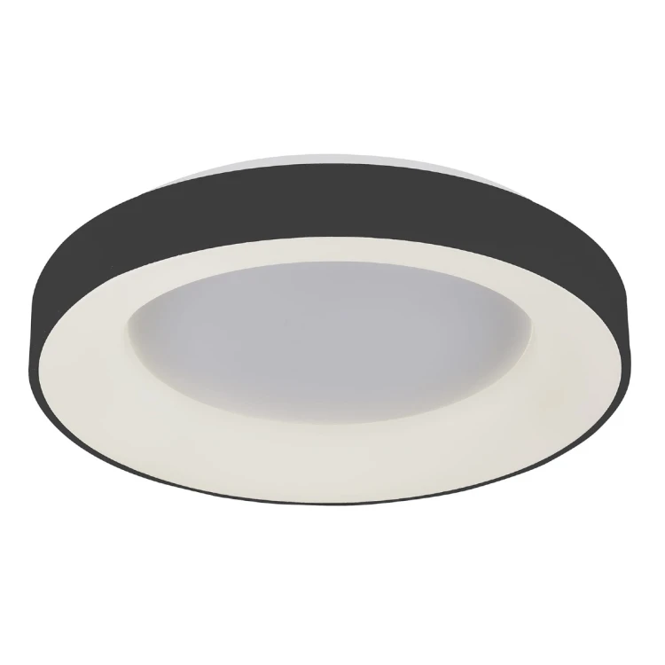 Lampa sufitowa GIULIA Italux to czarny, okrągły plafon LED 40W o strumieniu 2200 lm i ciepłej barwie 3000K. Nowoczesne oświetlenie do salonu, sypialni, kuchni lub przedpokoju. Wyprzedaż: 671 zł zamiast 774 zł. Ostatnie sztuki!