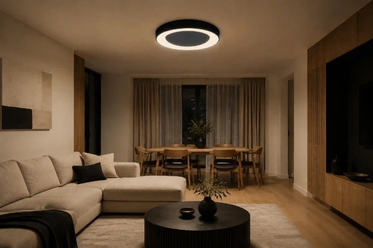 Czarna lampa sufitowa GIULIA 5304-840RC-BK-3 marki Italux to okrągły plafon LED do nowoczesnych wnętrz. Zapewnia 2200 lm, moc 40W i ciepłą barwę światła 3000K. Ostatnie sztuki na wyprzedaży: 671 zł zamiast 774 zł.