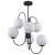 Lampa GELA Italux PND-5500-6-BK przyciąga uwagę sześcioma kulistymi kloszami z białego szkła. Czarna konstrukcja o średnicy 56 cm pasuje do wnętrz nowoczesnych, minimalistycznych, loftowych i modern classic.