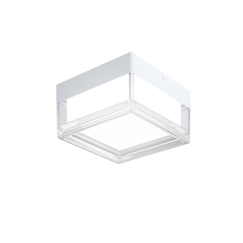 Biała lampa sufitowa NEFIS Italux PLF-53628-WH to kwadratowy plafon LED 9W o szerokości 14 cm. Funkcja CCT pozwala dobrać barwę światła, a szczelność IP65 sprawia, że oprawa doskonale nadaje się do nowoczesnej łazienki.
