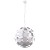 Lampa MAILONE Italux łączy nowoczesną formę z eleganckim połączeniem bieli i srebra. Ma średnicę 50 cm, 6 oprawek E14 oraz wysokość 120 cm z możliwością skrócenia. Żarówki o mocy do 40 W należy dokupić osobno.