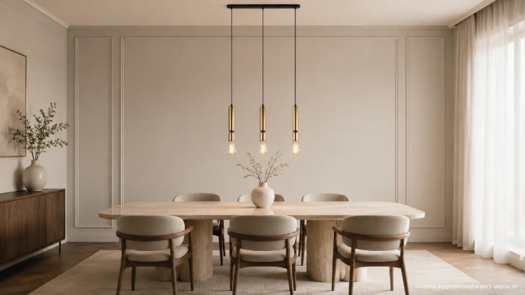 Nowoczesna lampa sufitowa TORLA PEN-5041-3-BKBR marki Italux. Trzy mosiężno-czarne oprawy E27 zapewniają równomierne oświetlenie stołu, wyspy kuchennej lub barku. Konstrukcja została wykonana ze stali.
