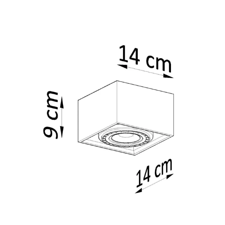 QUATRO 1 Sollux SL.0883 to szary plafon z betonu przeznaczony do montażu bezpośrednio na suficie. Niewielka, kwadratowa forma 14 × 14 × 9 cm dobrze wygląda pojedynczo lub w zestawie kilku opraw. Pasuje do żarówek GU10/ES111, także LED.
