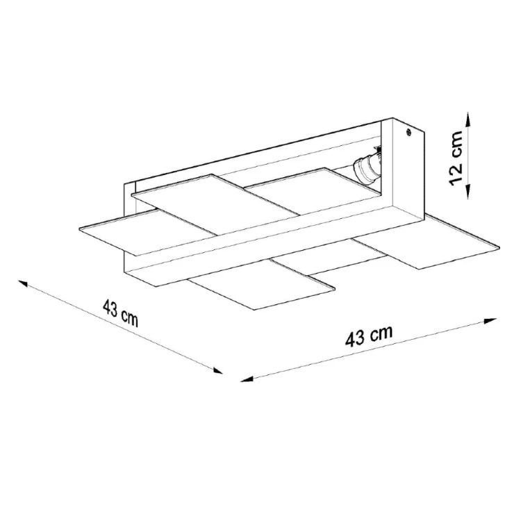 Plafon drewniany FENIKS 2 Sollux SL.0076 to dekoracyjne oświetlenie do salonu, jadalni lub sypialni. Geometryczny układ szklanych elementów nadaje lampie lekki wygląd. Model ma dwa gwinty E27 i stopień ochrony IP20.