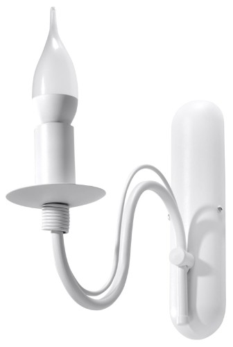 Kinkiet MINERWA biały Sollux SL.0216 to klasyczna lampa ścienna w formie świecznika. Stalowa konstrukcja i oprawka E14 podkreślą elegancki wystrój salonu, sypialni, jadalni lub korytarza. Żarówka nie jest dołączona.