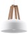 Lampa wisząca CASCO Sollux SL.0388 łączy biały stalowy klosz z naturalnym drewnem. Świetnie sprawdzi się nad stołem, wyspą kuchenną lub barkiem. Ma klosz Ø30 cm i oprawkę E27 na żarówkę LED do 15 W.