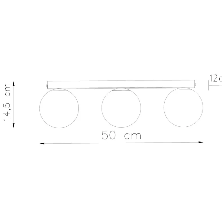 Szukasz eleganckiej lampy z kulistymi kloszami? Czarny plafon YOLI 3 Sollux oferuje trzy punkty światła G9 LED i ponadczasowy design. Pasuje do salonu, kuchni, sypialni, gabinetu oraz przedpokoju. Wymiary: 50 × 12 × 14,5 cm.