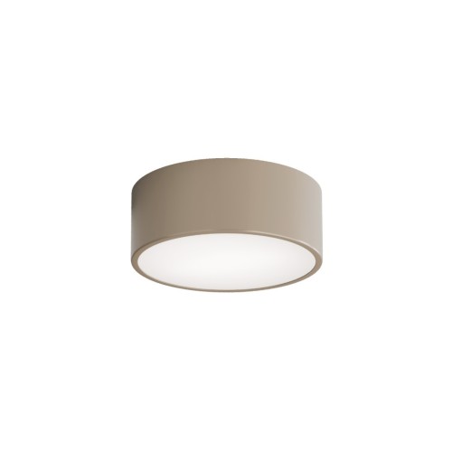 Plafon CLEO 20 cm beżowy marki Temar to kompaktowa lampa sufitowa z gwintem E27. Stalowa obudowa i mleczny szklany klosz tworzą nowoczesne oświetlenie do korytarza, przedpokoju, garderoby lub sypialni.