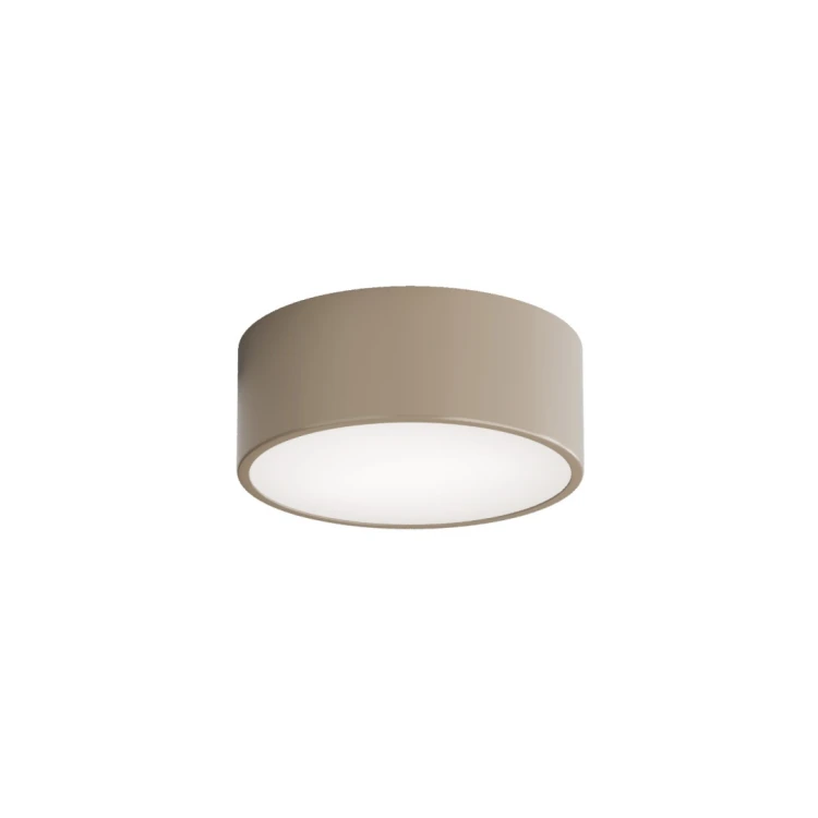 Plafon CLEO 20 cm beżowy marki Temar to kompaktowa lampa sufitowa z gwintem E27. Stalowa obudowa i mleczny szklany klosz tworzą nowoczesne oświetlenie do korytarza, przedpokoju, garderoby lub sypialni.