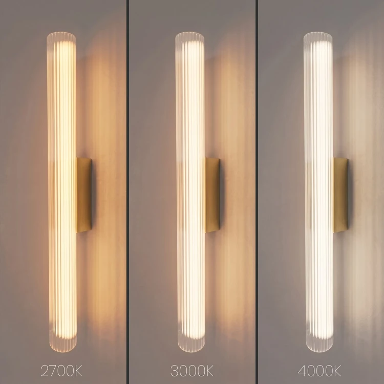 Elegancki kinkiet TRIVIA GOLD LED 60 cm idealnie sprawdzi się po bokach lustra. Złota oprawa z ryflowanym kloszem zapewnia 930 lm i wybór barwy 2700K, 3000K lub 4000K. Stopień ochrony IP44 umożliwia montaż w łazience.