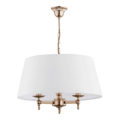 Lampa sufitowa ROKSANA 3xE14 Alfa 16073 zachwyca klasyczną patyną i dużym, białym abażurem. Eleganckie oświetlenie do salonu, jadalni lub sypialni, które tworzy przytulny klimat i podkreśla charakter wnętrza.