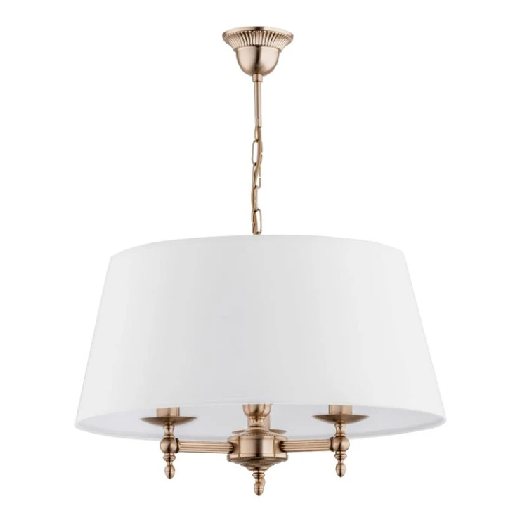 Lampa sufitowa ROKSANA 3xE14 Alfa 16073 zachwyca klasyczną patyną i dużym, białym abażurem. Eleganckie oświetlenie do salonu, jadalni lub sypialni, które tworzy przytulny klimat i podkreśla charakter wnętrza.