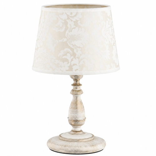 Lampa stołowa ROKSANA Alfa 18538 w kolorze białego antyku z szarym abażurem to eleganckie oświetlenie do sypialni, salonu czy gabinetu. Wykonana ze stali i tkaniny, wysokość 35 cm, szerokość 22 cm. Oprawka 1xE14 40W, IP20, 230V, gwarancja 2 lata