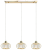 Lampa sufitowa ACRI 3xE27 Elem 8221/3 TR wyróżnia się złotym wykończeniem i szklanymi detalami. Trzy klosze oraz szerokość 70 cm sprawiają, że doskonale pasuje nad stół w jadalni, wyspę kuchenną lub barek.