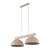 Lampa wisząca OSLO Sabia 11011 TK-Lighting ma dwa beżowe klosze z metalu i belkę w kolorze jasnego drewna. Szerokość 83 cm sprawia, że doskonale pasuje nad długi stół, wyspę kuchenną lub barek. Źródło światła: 2xE27.