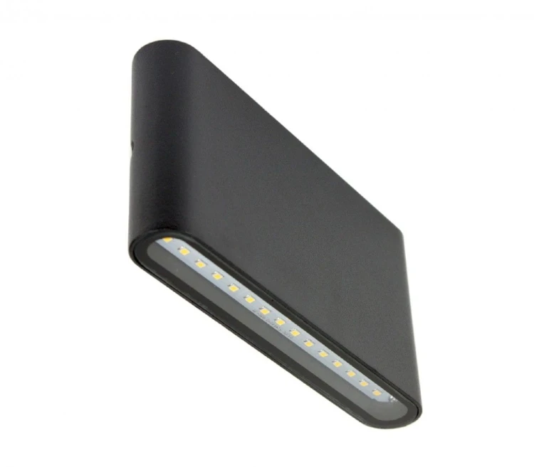 Kinkiet ogrodowy SLIM LED w kolorze antracytowym tworzy dekoracyjny efekt światła góra–dół. Moc 11 W, strumień 1250 lm i ochrona IP54 sprawiają, że lampa sprawdzi się na elewacji domu, balkonie, tarasie i przy wejściu.