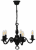 Żyrandol Lemir 385/W5 czarny mat ma pięć ramion E14 i możliwość zastosowania żarówek LED oraz filamentowych. Lampa o wymiarach 50 × 55 cm efektownie oświetli stół w jadalni, salon, sypialnię lub elegancki gabinet.