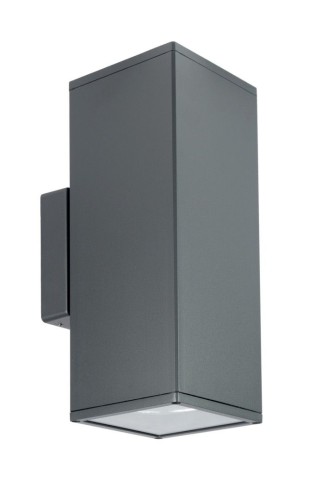 Lampa elewacyjna ADELA SU-MA 8001 DG w kolorze grafitowym świeci efektownie w górę i w dół. Aluminiowa obudowa, szkło i IP54 sprawdzą się przy wejściu, na tarasie lub garażu. Wymiary 30 × 12 × 18,5 cm, 2 × E27 do 60 W.